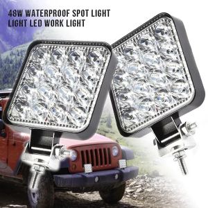 Lampu Kerja LED 48 Watt 16 Mata Lampu LED Sorot Offroad Lampu Sorot Kotak Terang Tebal 28 MM