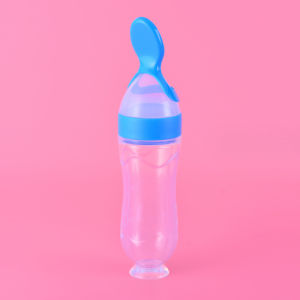 Zaman Now - Botol Sendok Makan Bayi / Botol Dot Silikon Bayi / Silicone Baby Spoon Dispenser / Botol Sendok Bayi Anti Tumpah
