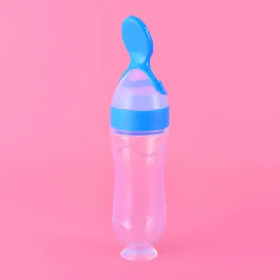 Gratis Ongkir - Botol Sendok Makan Bayi / Botol Dot Silikon Bayi / Silicone Baby Spoon Dispenser