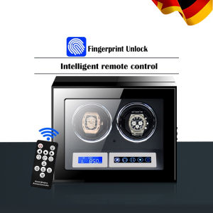 BLUETIDE Watch Winder Fingerprint Unlock Watch Winder box 2 3 4 6 9 12slot Luxury Automatic Watches Boxes With Touch Screen Wood Watch Storage Safe Box Watch Shake The device