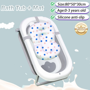 Bath Tub For Baby With Bath Seat Smart Temp Alert Large Size 0-8 Years Baby Bath Tub Foldable
