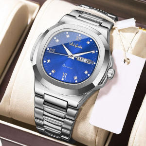 HOTIOriginal Automatic Pure Mechanical Watch Men Cut Out Tourbillon Luminous Waterproof Double Calendar Business Simplicity High-End
