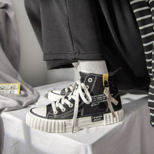 High-top canvas shoes for women fashion sneakers lace-up shoes casual white shoes running shoes