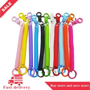[COD]Flash Delivery Colorful Lobster Clasp ID Card Holder Lanyard Keyring Anti-lost Spring Rope Retractable Keychain Mobile Phone Chain
