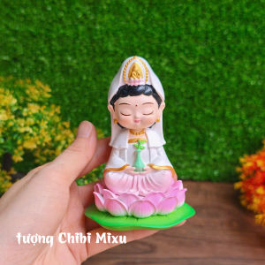 (Có 02 size) Tượng Phật Tổ - Quan Âm tọa đài sen