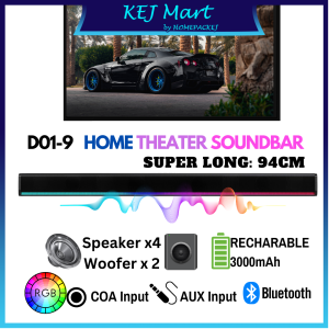D01-9 RGB 94cm Long Soundbar Home Theater Wall Soundbar Bass TV Bluetooth Soundbar wireless Gamer Speaker USB portable