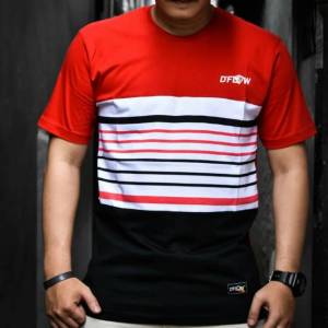 Kaos DFLOW Merah Free Sticker Kaos Pria/T-Shirt/Kaos Keren