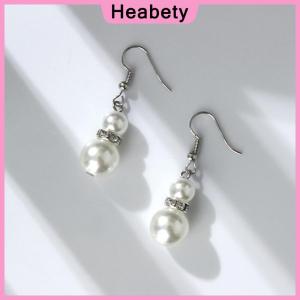 Heabety Women Crystal Pearl Necklaces Bangles Earrings Wedding Charm Jewelry Set Gift