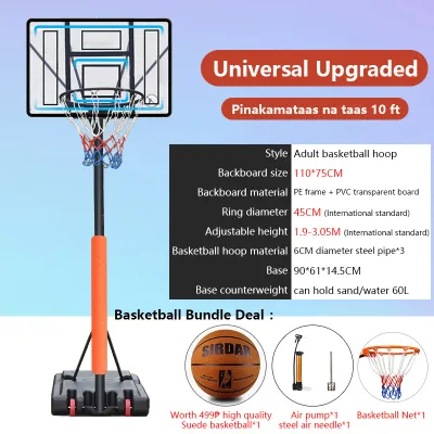 Basketball ring and board set for children Height adjustable basketball hoop set 6.9ft for Kids and teenages adults Outdoor movable basketball ring and backboard with stand Portable basketball court