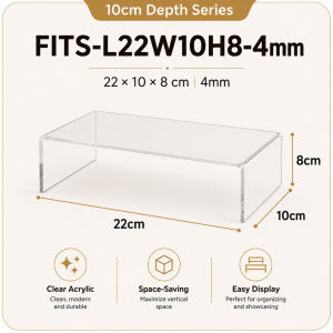 FITS Clear Acrylic Display Riser Shelf Organizer for Makeup Toys Office Desk 4/6/8mm