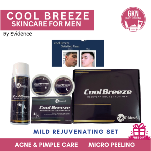 Evidenc3 Cool Breeze Rejuvenating Skincare Set For Men [ Cool Breeze Rejuvenating Set + Cool Breeze Maintenance Set ] with FREEBIE