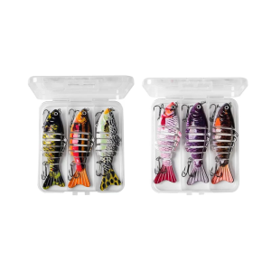 3Pcs Topwater Fishing Lures Multi Jointed Artificial Hard Baits Segment Swimming Baits for Freshwater and Saltwater