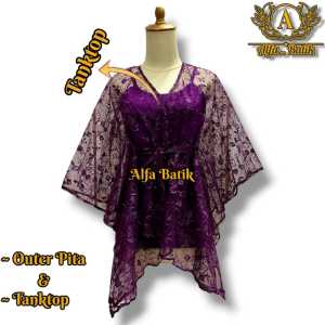 Outer Pita Atasan wanita Kekinian Outfit Kondangan Pesta dan Sudah Free Tanktop