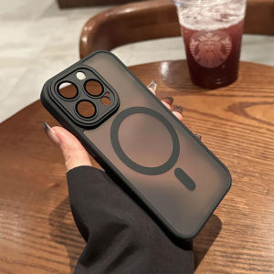 Matte Anti-fingerprint MagSafe Magnetic Translucent Hard Shockproof Phone Case For iPhone 17 16 15 14 Pro Max Plus Air 13 12 11 Wireless Charging Phone Cover Skin-friendly Phone Casing Shell With Lens Films Full Cover Camera Protection