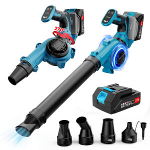 [2 Years Warranty] Air Blower Cordless 4 in 1 Electric Blower 17000RPM High-Power Outdoor Handheld Leaf Blowers 3000mAh Battery (Free 4 Nozzles)