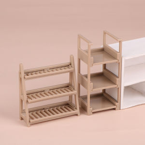 QUANSEN 1 12 Dollhouse Shoe Cabinet Bookshelf Floor Lamp Wall Clock Dollhouse Living Room Furniture Decoration Dolls House Accessories