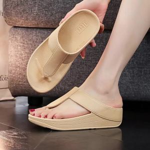 [Free Shipping] WomenS Summer Outdoor Flip-Flops With Thick Soles Height-Increasing Beach-Friendly Non-Slip Waterproof New Style Thick-Soled Wedge Flip-Flops