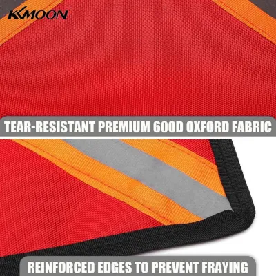 KKmoon 2pcs Kayak Safety Flag Reflective 13 X 13in Weatherproof High Visibility Travel Red Tow Flag with Webbing for Canoes Truck Boat Towing