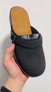 Flat-Soled Wedge-Heeled Square-Toed Open-Back Low-Cut MenS Casual Versatile Large-Size Sandals And Slippers