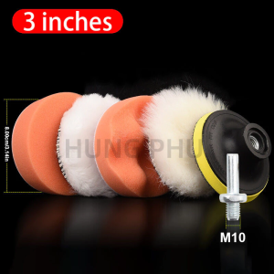 6 Cái/bộ miếng đánh bóng xe hơi Vinix 3/4/5 inch miếng đánh bóng bánh xe