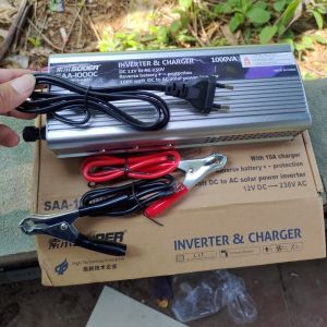Inverter chuyển đổi điện 12v lên 220v 1000w HÃNG SUOER CÔNG SUẤT ĐỦ có sạc ắc quy 10a 2IN1