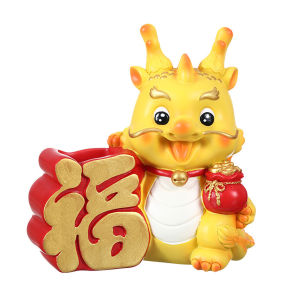 [pantorastar] 2024 CNY Dragon Year Zodiac Mascot Cartoon Simulation Dragon Resin Crafts Home Hallway Key Storage Desktop Decoration Lucky ​Meaning 2024 Chinese New Year Gifts 龙年树脂桌面摆件 客厅酒柜花瓶 玄关钥匙收纳