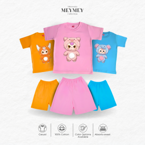 Setelan Kaos dan Celana Anak Labubu Baby Three Umur 1-6 Tahun