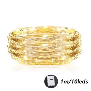 2m Đèn LED dạng chuỗi dây Đồng đèn Cổ Tích không thấm nước ngoài trời Vòng hoa đèn cho Cây giáng sinh tiệc cưới trang trí nội thất