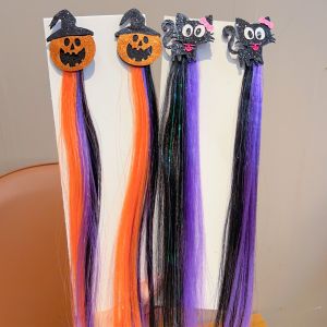 EODKUS 1/2/3 Pair Gothic Style Womens Halloween Hair Clips Gradient Colored Wig Piece Halloween Wig Hairpins Halloween Decorations Pumpkin Head Party Atmosphere Headwear Girls