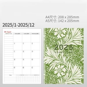 2025 Agenda Planner A4 Monthly Plan Notebook Journal Calendar Notepad School Office Diary Sketchbook