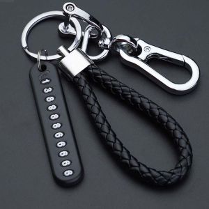 Car Keychain Anti-lost Phone Number Plate Car Motorcycle Keychain Pendant Keyring Key Chain