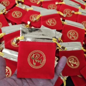 [RẺ VÔ ĐỊCH] Túi nhung đỏ Phúc Lộc dây rút