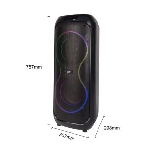 BEYONDAY with Wireless Microphone Karaoke Set Dual 8-inch Bass RGB Light Charging Big Speaker  Black Bluetooth Speaker