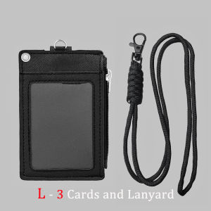 2025 NEW ID Card Holder Zipper Pocket Keychain Detachable Lanyard for Mens Bus Subway Card Bags Pouch Stationery