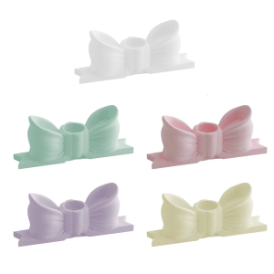 Resin Bowknot Stand Unique Holder For Parties Or Birthday Decoration Mini Candlestick