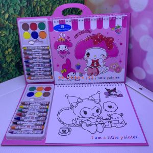 BUKU SET MEWARNAI 3D ANAK DENGAN CRAYON CAT AIR MOTIF KARTUN LABUBU ISI 12 LEMBAR / COLORING BOOK