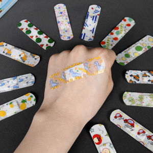 120pcs Printed Waterproof Breathable Cute Cartoon Band Aid Adhesive Bandages First Aid Anti-Bleeding Bandage