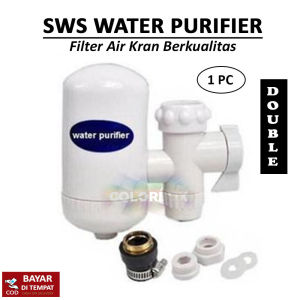MR Filter Kran Air Water Purifier SWS DOUBLE Sambungan Keran Air Alat Penjernih Air Saringan Air Filter Alat Penyaring Air Kran Air SWS Ceramic Cartridge - 1 Pcs