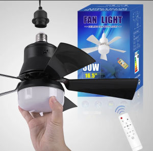 LED Ceiling Fan Lights with Remote for Living Room Modern Design 2-in-1 E27 Smart Fanlight Removable 5 Blades Electric Fan Silent Chandelier Ceiling Light Easy Install