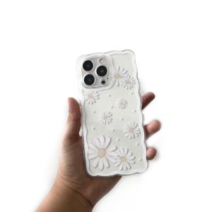[MojoSkins] Daisy White Flower Wavy Design Casing iPh 13 Pro Max 11 / 12 / XS Max / XR / X 6 / 6s 8 / 7 Plus Transparent