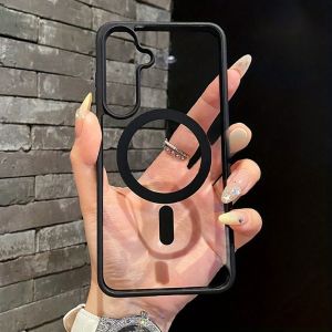 Acrylic Transparent Magnetic Case For Samsung A55 A35 A56 A16 A07 A17 A15 A05S A25 A54 AS23 S24 FE S25 S26 Ultra Matte Shockproof Back Cover