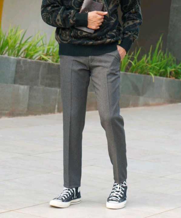 Celana Formal Pria - Celana Panjang Slimfit Hitam Bahan 27 - 38