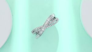 925 Sterling Silver Twisted Cross Pave Band Ring D VVS1 Moissanite Multi Tone Stackable Fine Jewelry For Womens