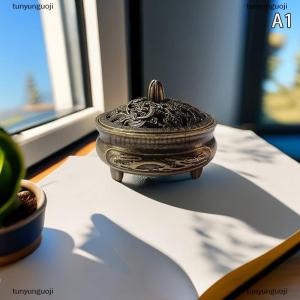 [COD] tunyunguoji กระถางธูปทองเหลืองลายมังกรฟีนิกซ์มีช่องใส่ธูปเครื่องหอม