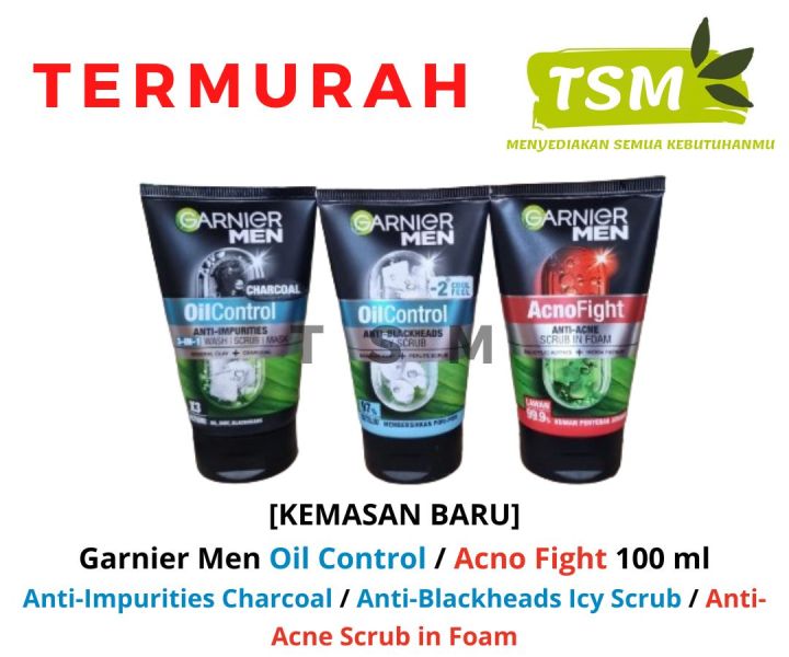 [KEMASAN BARU] Garnier Men Oil Control / Acno Fight 100 ml | Lazada