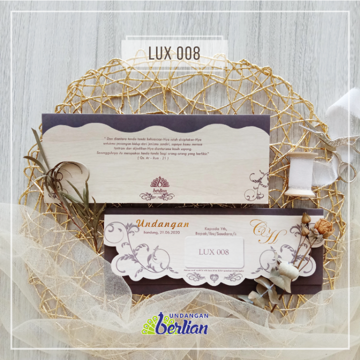 Undangan Pernikahan LUX 008 Embos Blangko Kosong Blangko Undangan MURAH Isi 100 lembar + BONUS