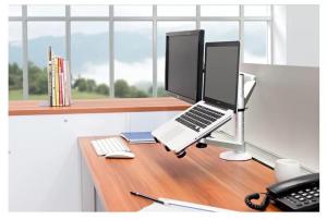 Monitor Arm & Laptop Arm VESA Monitor Arm Desk Mounts Aluminum Desk Arm Stand/Holder [Pro Series] [Dual Monitor Arm+Laptop Holder]