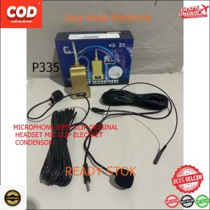 P335 MICROPHONE JEPIT KLIP ORIGINAL HEADSET MIC CLIP ELECTRET CONDENSOR MIK TECNOLOGY KABEL PANJANG