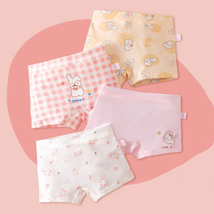 KUCHAR 4 cái Quần lót bé gái Phim Hoạt Hình Thỏ In Quần lót cô gái tuổi teen cotton Quần Short Trẻ Em 2-12 Tuổi