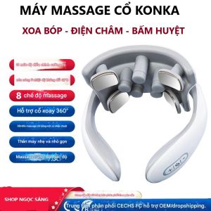 Đai Massage Cổ Vai Gáy Cao Cấp KONIKA 9 Đầu Massage 8 Chế Độ Xoa Bóp Giảm Đau Mỏi Thư Giãn Cơ Thể